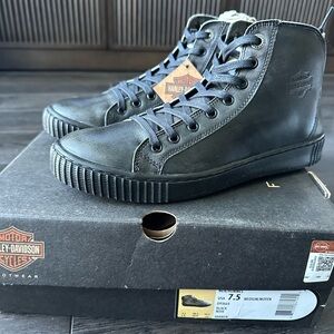 Harley-Davidson Men's Black Leather Sneakers